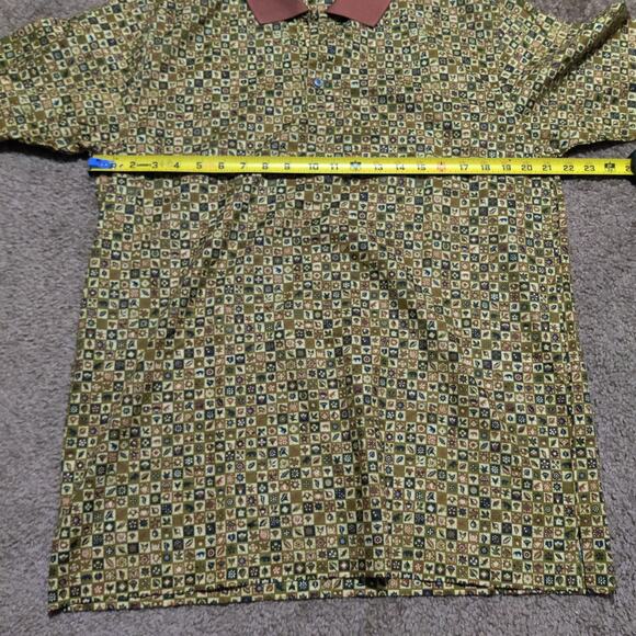 NWOT Jim Thompson Shirt Mens M Button Leaf Print Lightweight Summer Polo ( New ) - Picture 6 of 7